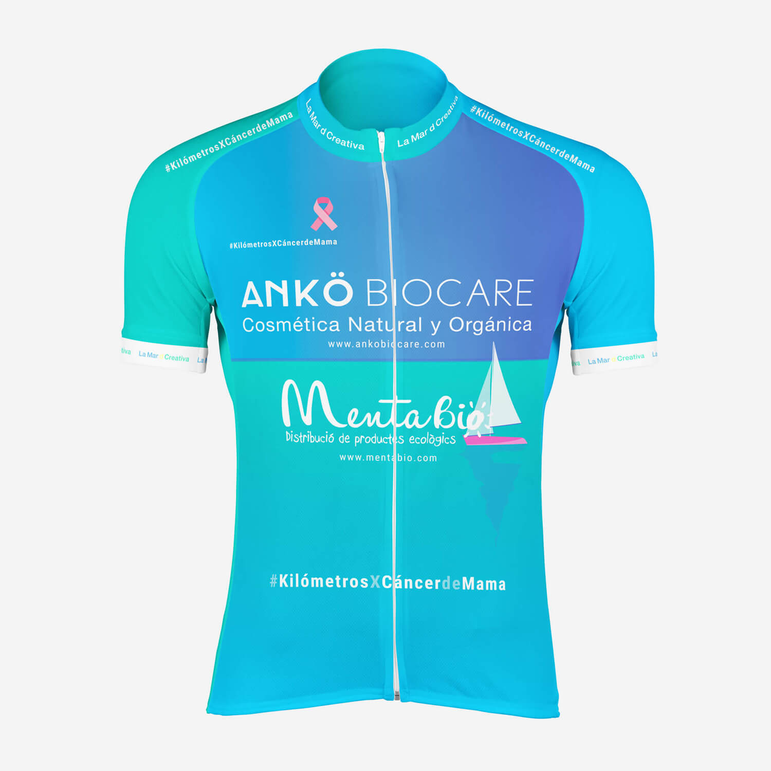Diseño textil y desarrollo de maillot ciclista para Reto Solidario Kilómetros x Cáncer de Mama Tactic Girona